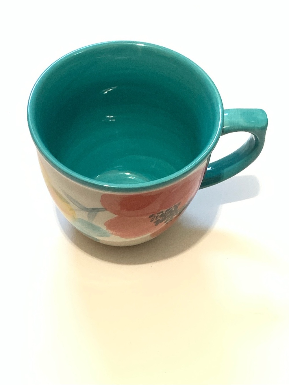 The Pioneer Woman Turquoise Floral Ceramic Mug